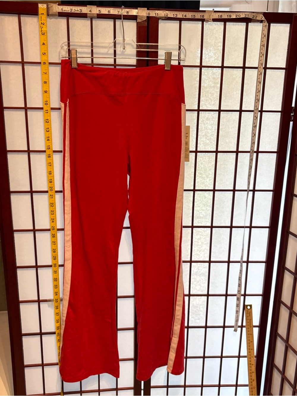 NWT No Boundaries Red Track Pants with Cream Side Stripes